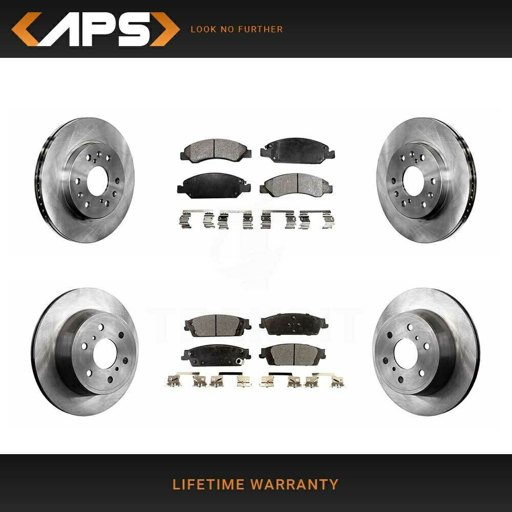 brake disc rotor キャデラックシボレーGMC 6ラグ用のフロント＆リアセラミックブレーキパッドとローターキット Front & Rear Ceramic Brake Pads & Rotors Kit for Cadillac Chevrolet GMC 6 Lug【並行輸入品】