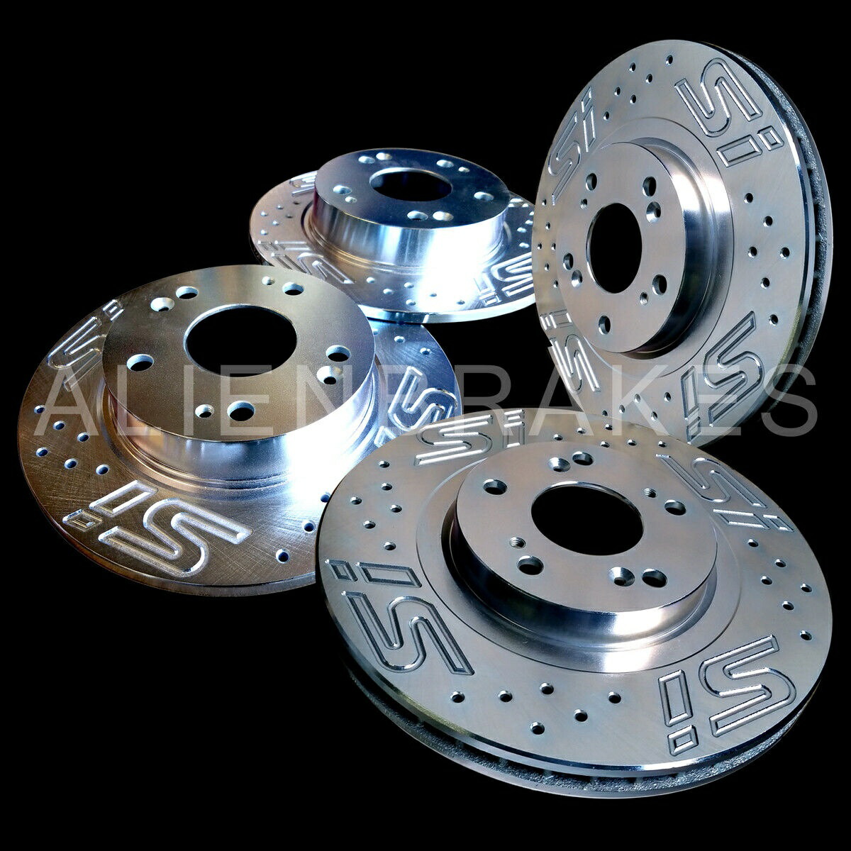brake disc rotor HON100SL CIVIC SI 17-20ブレーキローターカスタムロゴSIセットフロントおよびリアローター HON100SL Civic Si 17-20 Brake Rotors Custom Logo Si Set Front and Rear Rotors【並行輸入品】