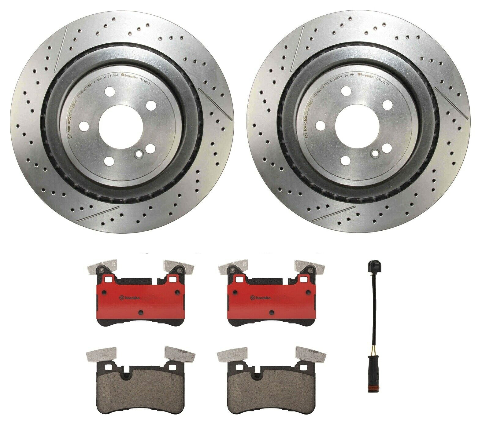 brake disc rotor MB C204 X218 W212 E63 AMG S用のブレンボリアブレーキキットセラミックパッドとディスクローター Brembo Rear Brake Kit Ceramic Pads & Disc Rotors For MB C204 X218 W212 E63 AMG S【並行輸入品】