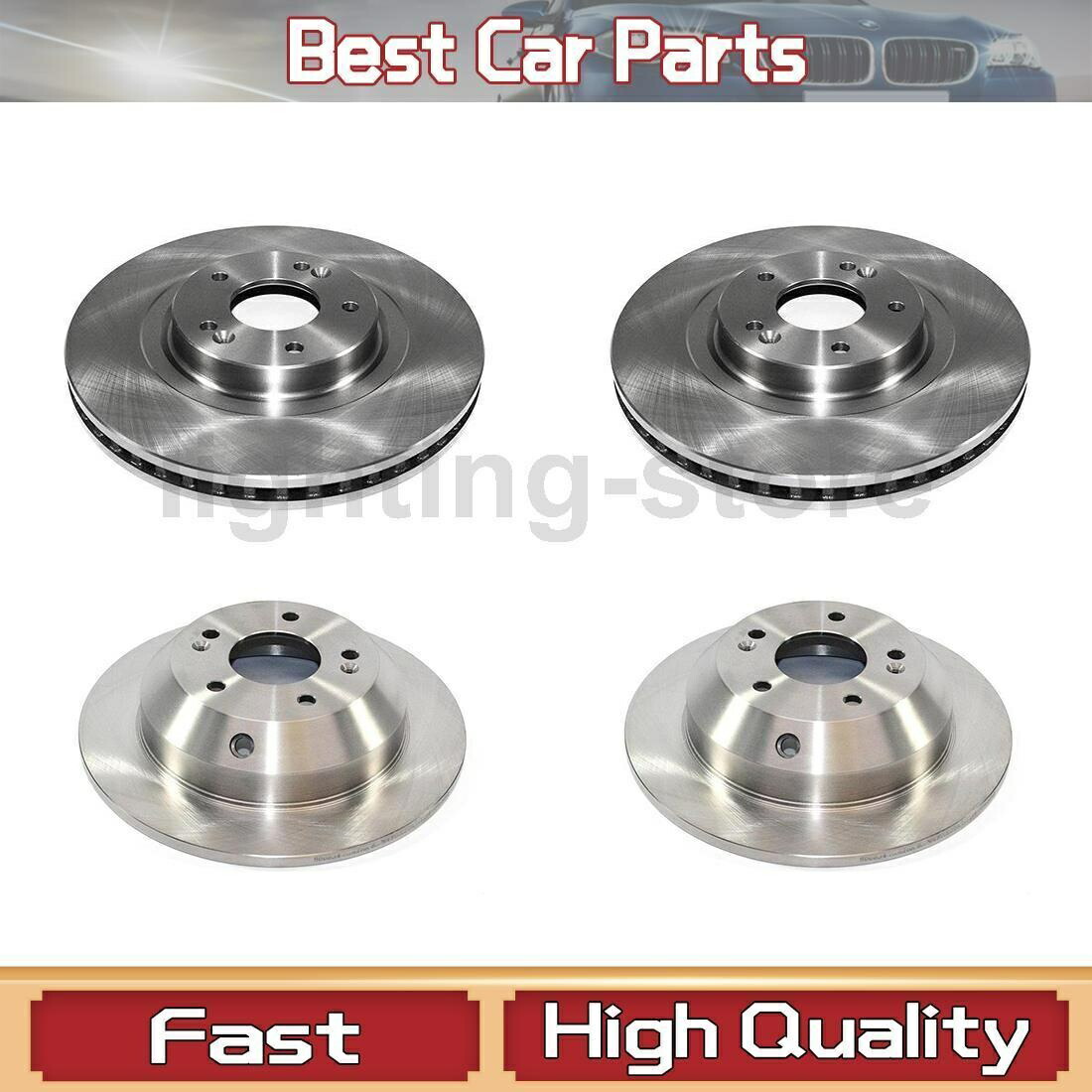 brake disc rotor フロントリアディスクブレーキローターデュラゴフィットヒュンダイ2013-2019 4 PCS Front Rear Disc Brake Rotor DuraGo Fit Hyundai 2013-2019 4 pcs【並行輸入品】