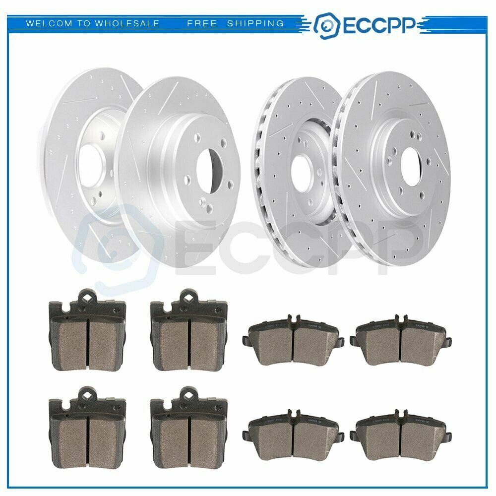 brake disc rotor メルセデスベンツC320 SLK300 SLK280用のセラミックブレーキパッドとローターフロントリア Ceramic Brake Pads And Rotors Front Rear For Mercedes-Benz C320 SLK300 SLK280【並行輸入品】