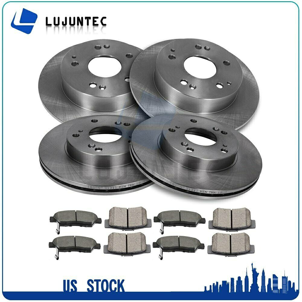 brake disc rotor Acura RSX 2.0L 2002-2006用のフロントリアセラミックパッドとローターブレーキディスク Front Rear Ceramic Pads And Rotors Brake Disc For Acura RSX 2.0L 2002-2006【並行輸入品】