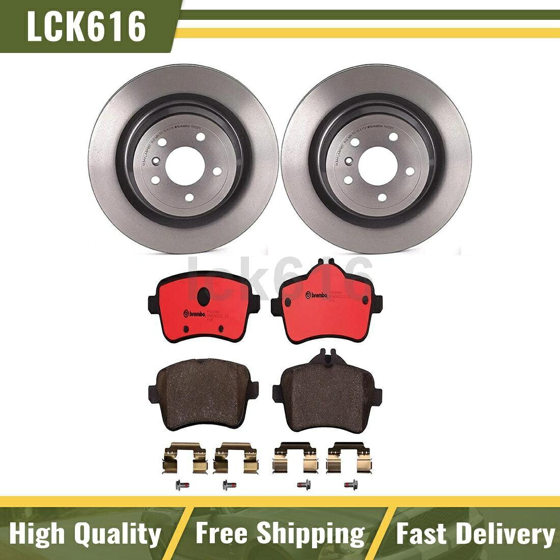 brake disc rotor 2016年から2017年のメルセデスベンツGLE350のリアブレンボブレーキキットブレーキパッドとローター Rear Brembo Brake Kit brake pads and rotors For 2016-2017 Mercedes-Benz GLE350【並行輸入品】