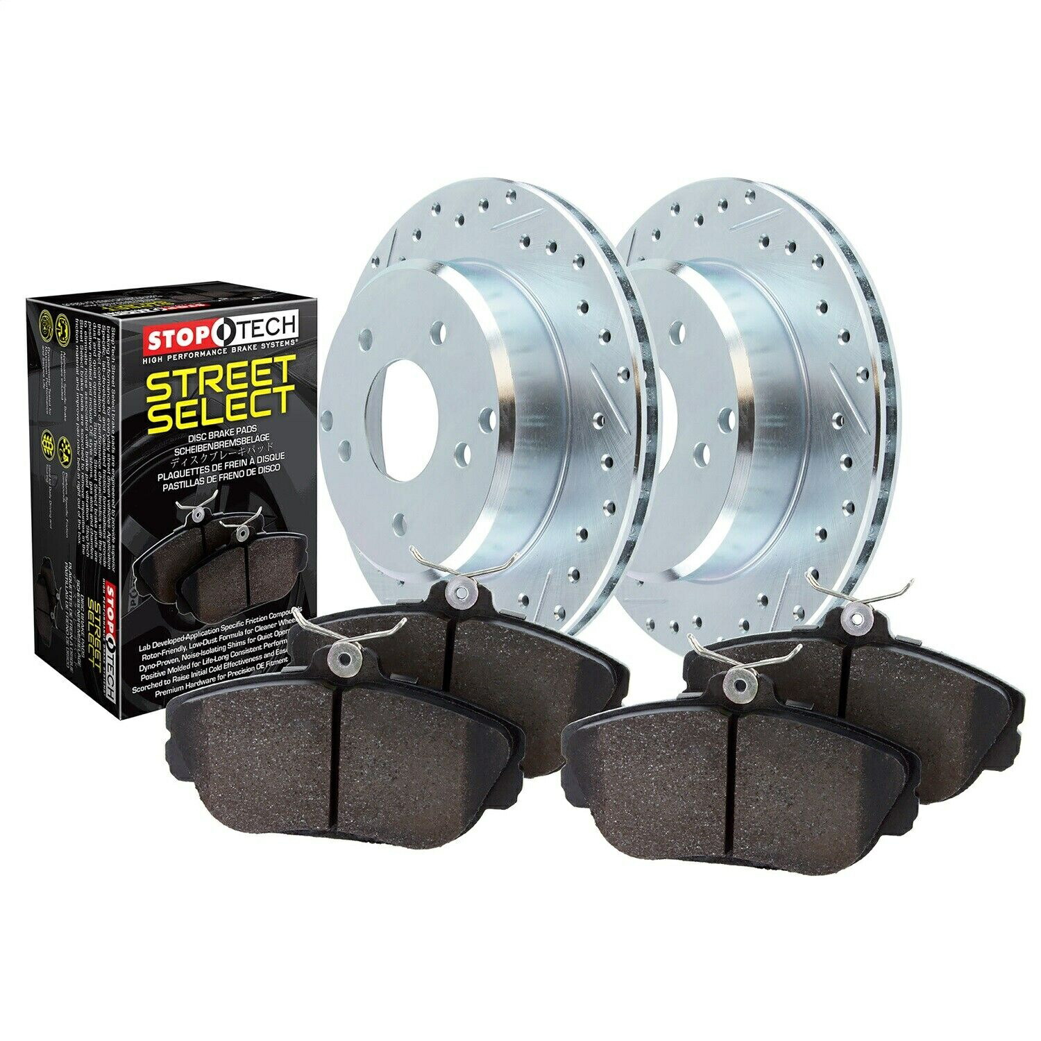 brake disc rotor STOPTECH 928.34505 select-2ホイールブレーキキットw/クロスドリルおよびスロットローターを備えた StopTech 928.34505 Select-2 Wheel Brake Kit w/Cross-Drilled And Slotted Rotors【並行輸入品】
