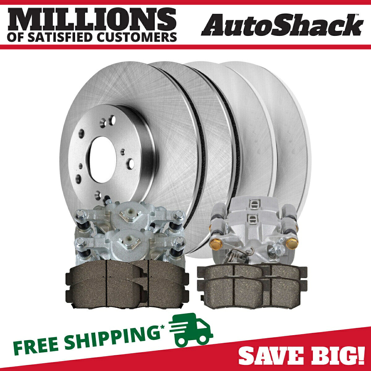 brake disc rotor 2003年から2006年のフロント＆リアブレーキキャリパーパッドローター2007 Honda Accord 3.0L V6 Front & Rear Brake Calipers Pads Rotors for 2003-2006 2007 Honda Accord 3.0L V6【並行輸入品】
