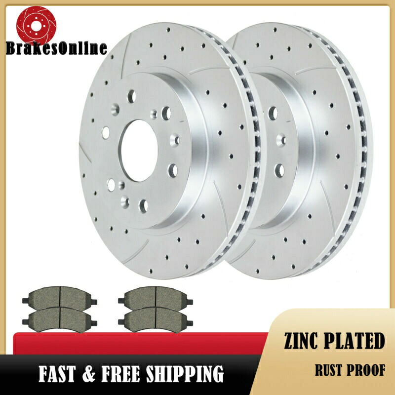 brake disc rotor 330mmフロントブレーキローターパッドキットフィットシルバラード1500ドリルスロットブレーキ 330mm Front Brake Rotors Pads Kit Fit for Silverado 1500 Drilled Slotted Brakes【並行輸入品】