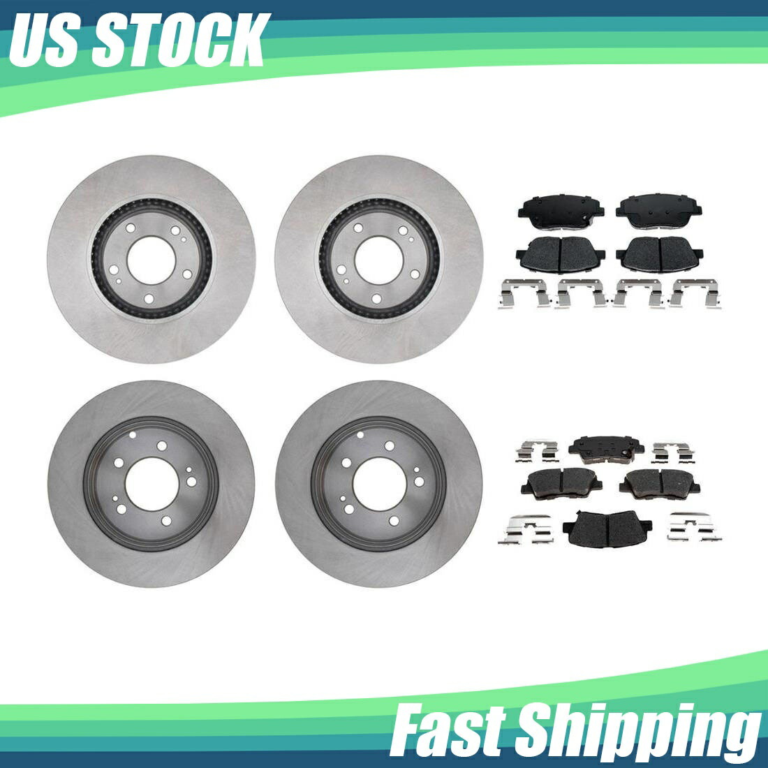brake disc rotor 2015 Sonata 2013 Optima Front Rear Brake Rotorsセラミックブレーキパッドに適合する Fits 2015 Sonata 2013 Optima Front Rear Brake Rotors Ceramic Brake Pads【並行輸入品】