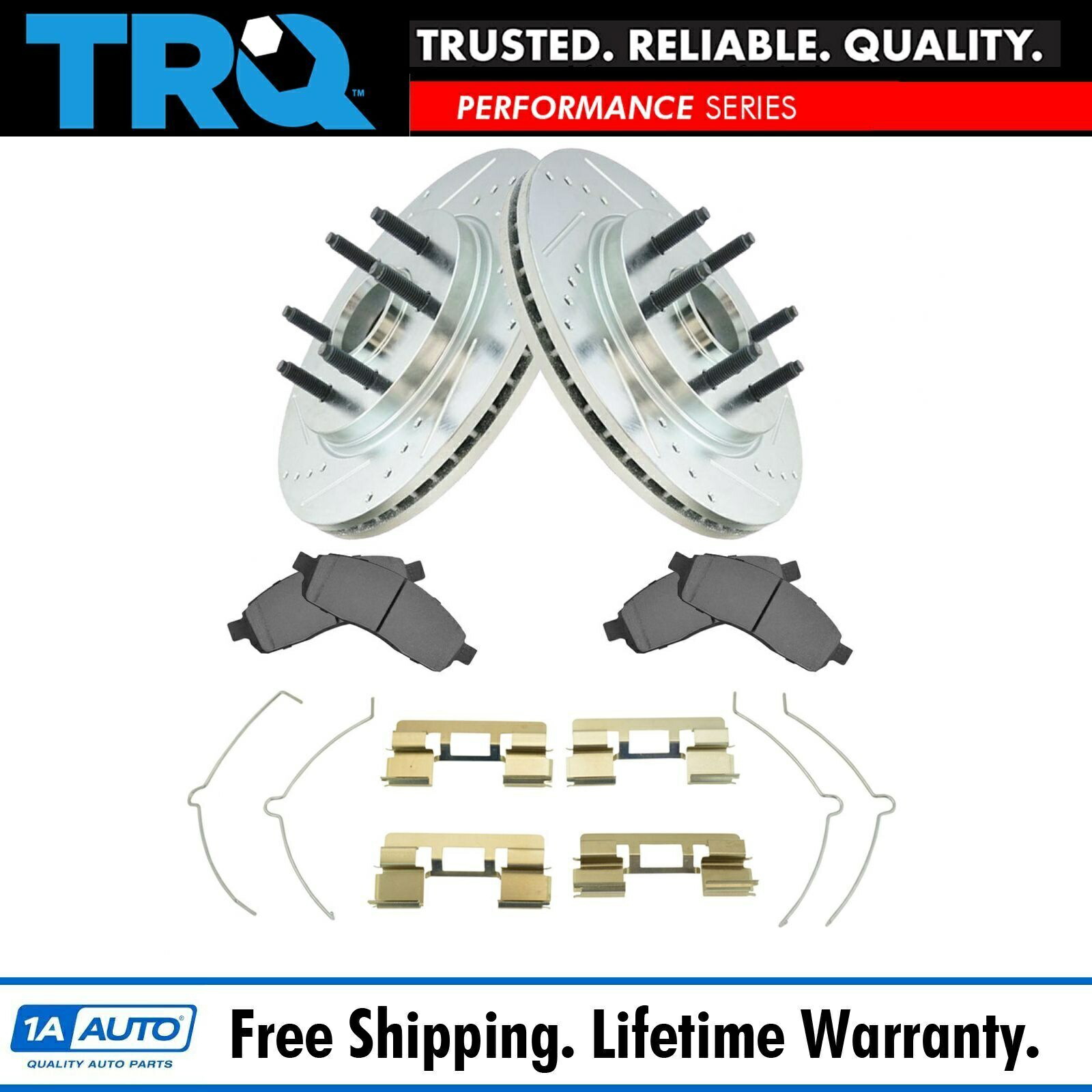 brake disc rotor TRQフロントメタリックブレーキパッド＆パフォーマンスコーティングローターキット付き TRQ Front Metallic Brake Pad & Performance Coated Rotor Kit w/Chemicals【並行輸入品】