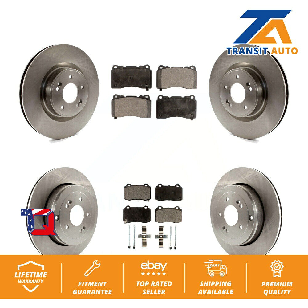 brake disc rotor ヒュンダイジェネシスクーペ用のフロントリアディスクブレーキローターとセミメタルパッドキット Front Rear Disc Brake Rotors And Semi-Metallic Pad Kit For Hyundai Genesis Coupe【並行輸入品】