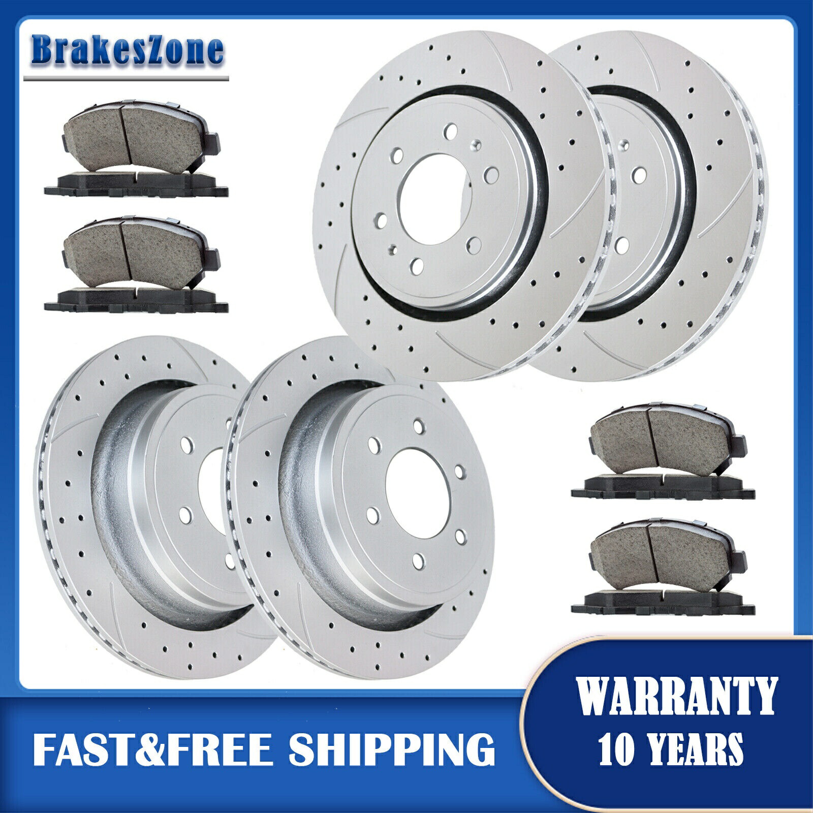 brake disc rotor 350mmフロント348mmリアブレーキローターパッドフォードF-150 6ラグモデルブレーキ 350mm Front 348mm Rear Brake Rotors Pads Fit for Ford F-150 6-LUG Models Brakes【並行輸入品】