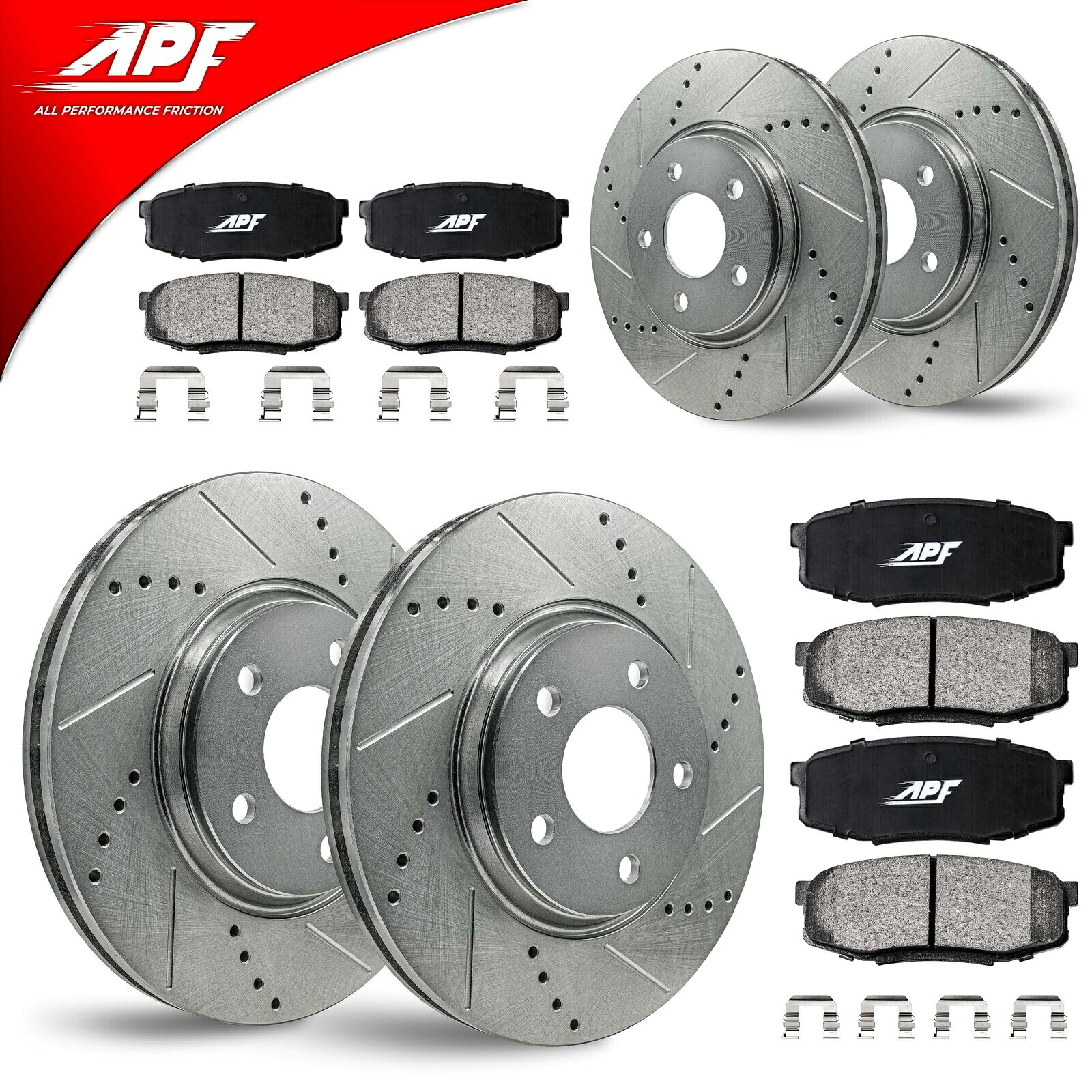 brake disc rotor フロント＆リアの亜鉛ドリル/スロットブレーキローター + Acura TL 1999-2003用パッド Front & Rear Zinc Drill/Slot Brake Rotors + Pads for Acura TL 1999-2003【並行輸入品】