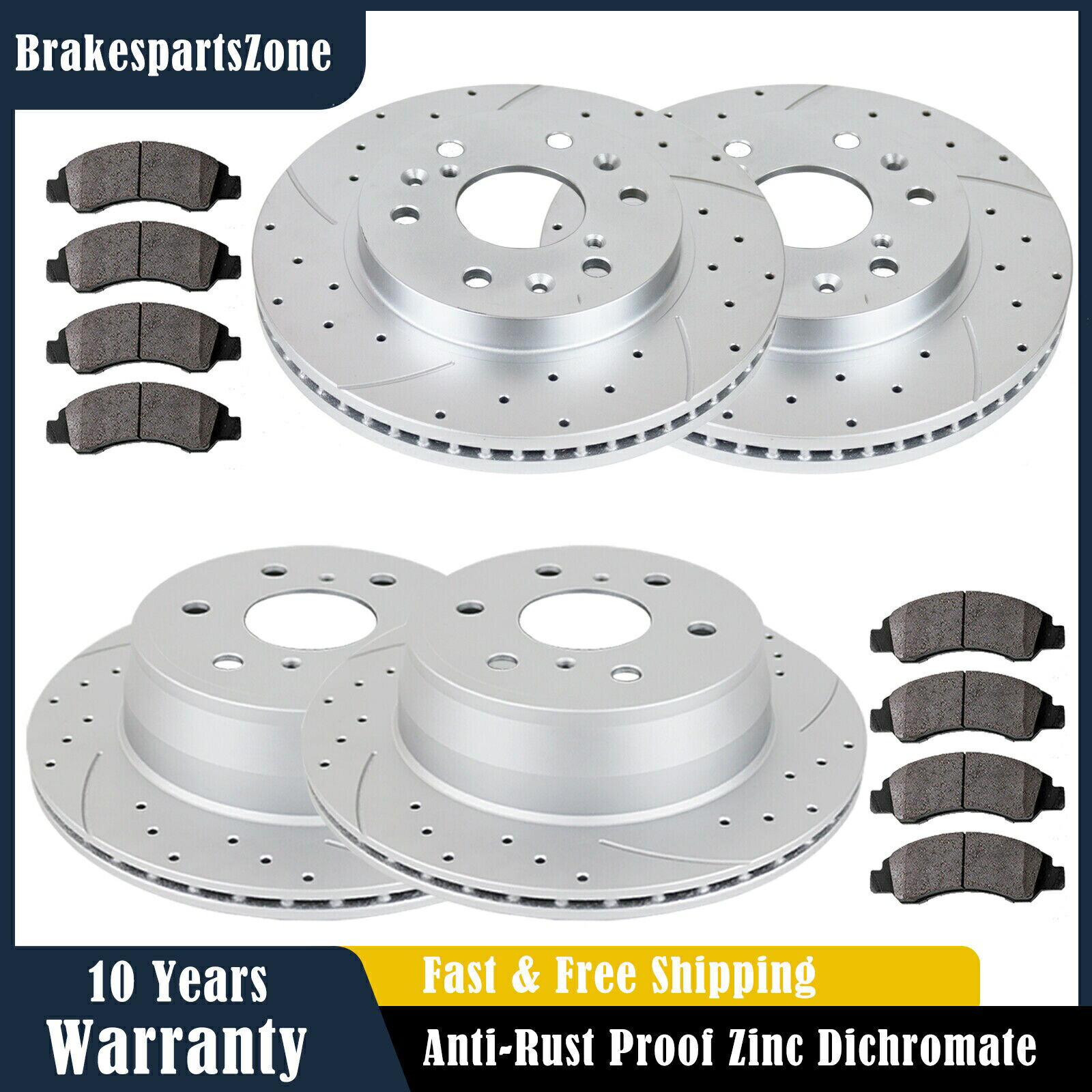 brake disc rotor シボレーアバランシェ2008-2013 330mmフロント345mmリアブレーキローターパッドに適しています Fit for Chevrolet Avalanche 2008-2013 330mm Front 345mm Rear Brake Rotors Pads【並行輸入品】