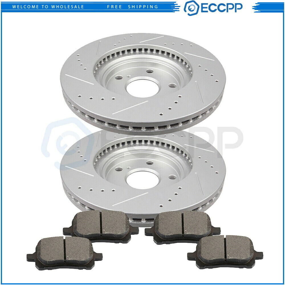 brake disc rotor フロントブレーキローター1999 2000 2001 Lexus RX300ドリル、スロット付きメタリックパッド Front Brake Rotors Metallic Pads For 1999 2000 2001 Lexus RX300 Drilled,Slotted【並行輸入品】