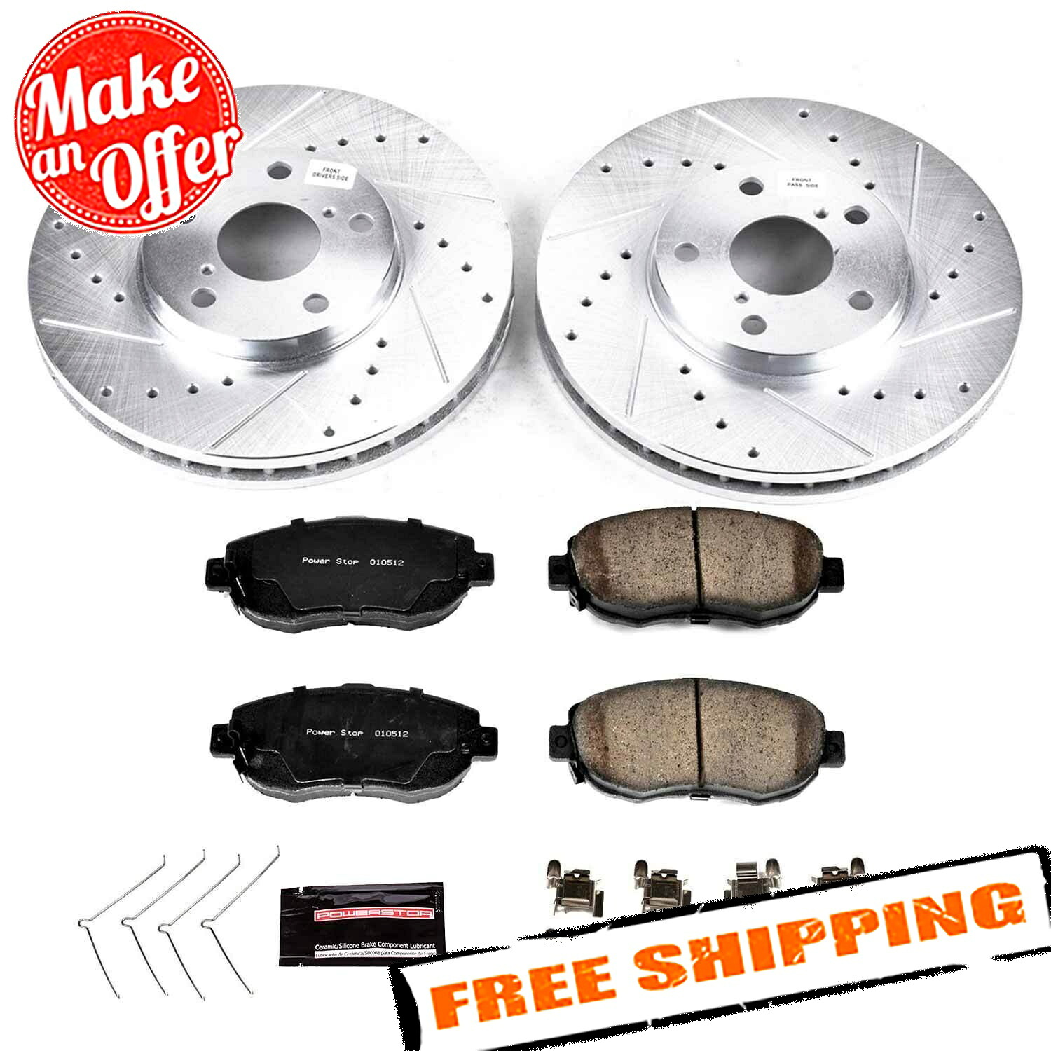 brake disc rotor パワーストップK1077 1クリックZ23エボリューションスポーツブレーキキット02-10レクサスSC430 Power Stop K1077 1-Click Z23 Evolution Sport Brake Kit for 02-10 Lexus SC430【並行輸入品】