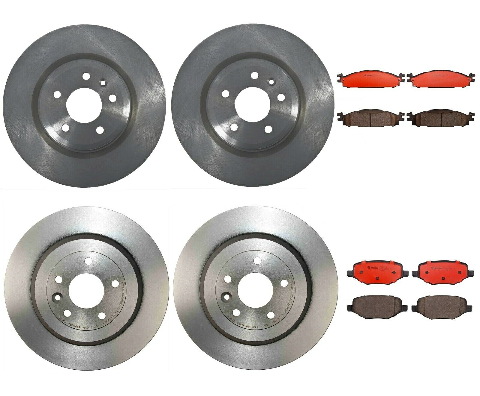 brake disc rotor Brembo Front and Rear Brake Kit Disc Rotors Ford Flex 2009-2012用セラミックパッド Brembo Front and Rear Brake Kit Disc Rotors Ceramic Pads For Ford Flex 2009-2012【並行輸入品】