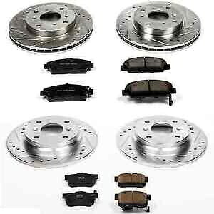 brake disc rotor パワーストップK1034フロント/リアZ23エボリューション1 92-96プレリュード用のクリックブレーキキット Power Stop K1034 Front/Rear Z23 Evolution 1-Click Brake Kit for 92-96 Prelude【並行輸入品】