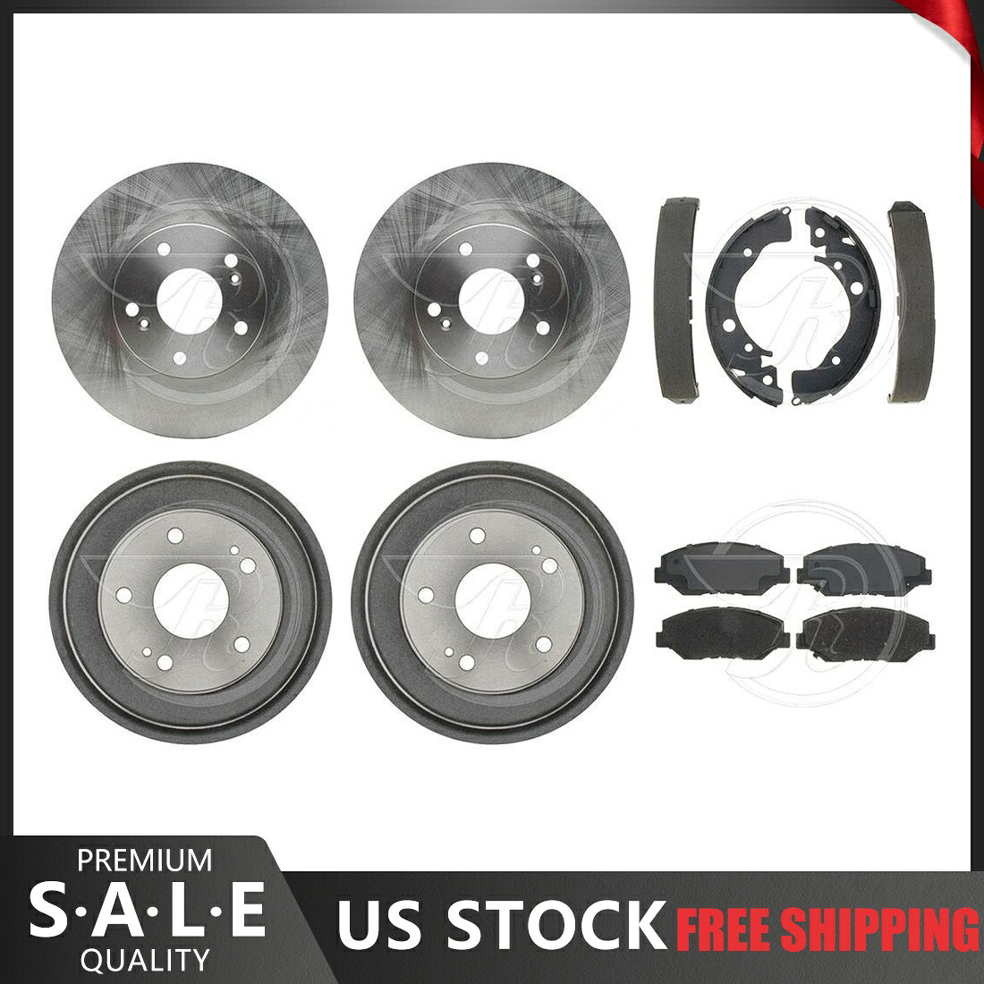 brake disc rotor 2013-2015 Honda Civic Ceramic Pads＆Brake Rotors + Lear Brake Drums＆Shoes For 2013-2015 Honda Civic Ceramic Pads & Brake Rotors + Rear Brake Drums & Shoes【並行輸入品】
