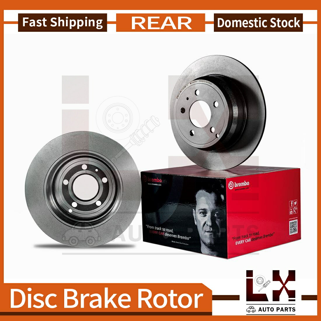 brake disc rotor 2000年から2002年のフォードE-250エコノリンのブレンボリア高性能OEブレーキローター Brembo Rear High Performance OE Brake Rotors For 2000-2002 Ford E-250 Econoline【並行輸入品】