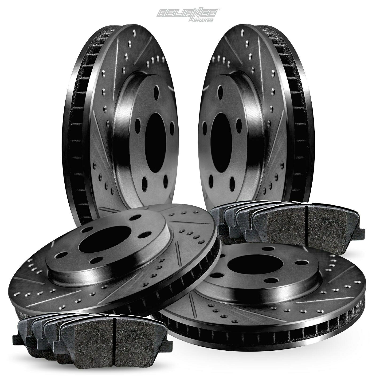 brake disc rotor [フルキット] PowerSportブラックドリルスロットローターとセラミックパッドBBCC.51034.02 [FULL KIT]PowerSport Black Drilled Slotted Rotors and Ceramic Pads BBCC.51034.02【並行輸入品】