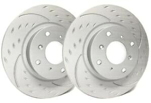 brake disc rotor 2008-15のMitsubishi Evo xのSPPグレーダイヤモンドスロットスロットフロントブレーキローター SPP Gray Diamond Slotted Front Brake Rotors for 2008-15 Mitsubishi Evo X【並行輸入品】