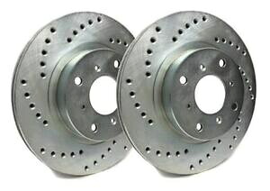 brake disc rotor 2010 - 16年のヒュンダイジェネシスクーペ用のシルバードリルスロットスロット340ブレーキローター Silver Drilled Slotted Front 340 Brake Rotors for 2010-16 Hyundai Genesis Coupe【並行輸入品】