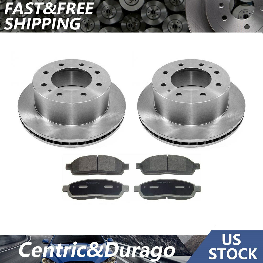 brake disc rotor リアブレーキローターとセラミックブレーキパッドは2016シボレーシルバラード2500 HDに適合します Rear Brake Rotors & Ceramic Brake Pads Fits 2016 Chevrolet Silverado 2500 HD【並行輸入品】