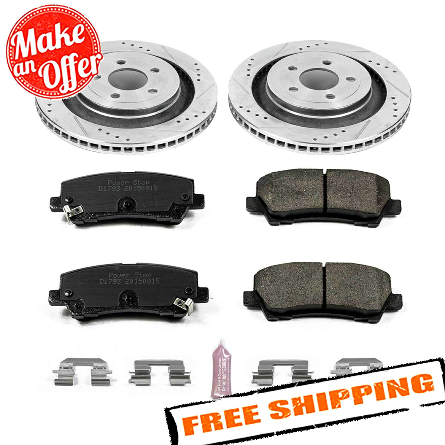 brake disc rotor パワーストップK6812 1 15-19フォードマスタングのためのZ23エボリューションスポーツブレーキキットをクリック Power Stop K6812 1-Click Z23 Evolution Sport Brake Kit for 15-19 Ford Mustang【並行輸入品】