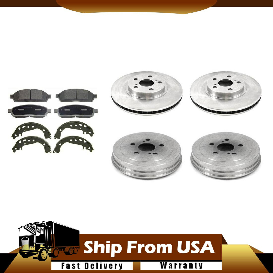 brake disc rotor フロント+リア6x CDセラミックブレーキパッドシューズロータードラムフィットトヨタカローラ03_WT Front+Rear 6X CD Ceramic Brake Pads Shoes Rotors Drums fits Toyota Corolla 03_WT【並行輸入品】