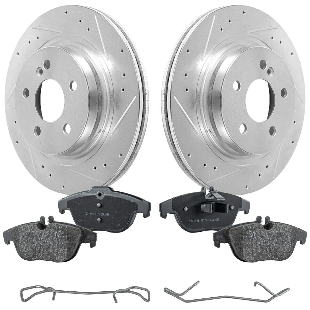 brake disc rotor ブレーキディスクとパッドキット2輪セットメルセデスCクラスE E350 C300 C350 Brake Disc and Pad Kits 2-Wheel Set New for Mercedes C Class E E350 C300 C350【並行輸入品】