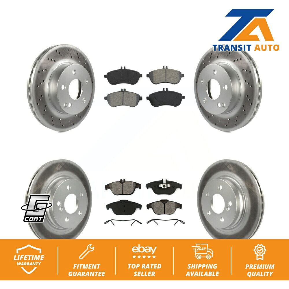 brake disc rotor メルセデスベンツC250用のフロントリアコーティングディスクブレーキローターセミメタルパッドキット Front Rear Coated Disc Brake Rotors Semi-Metallic Pad Kit For Mercedes-Benz C250【並行輸入品】