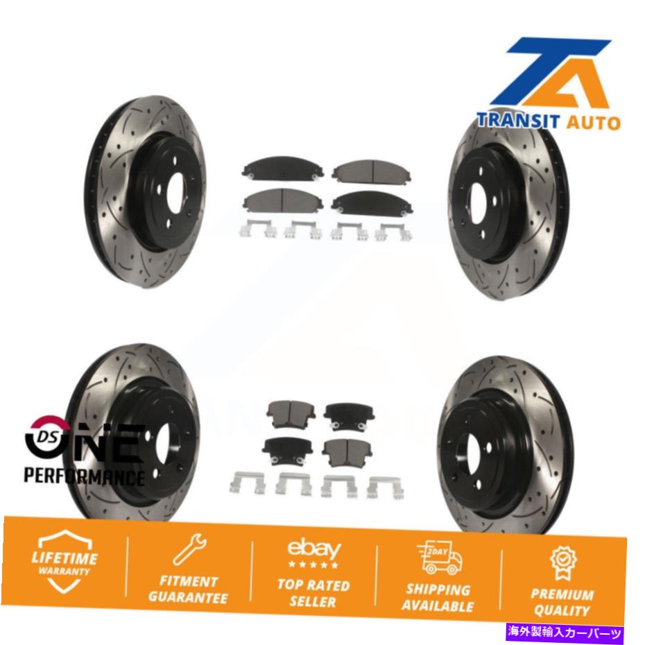 brake disc rotor フロントリアコーティングドリルスロットスロットディスクブレーキロータードッジ充電器用セラミックパッドキット Front Rear Coated Drill Slot Disc Brake Rotors Ceramic Pad Kit For Dodge Charger【並行輸入品】