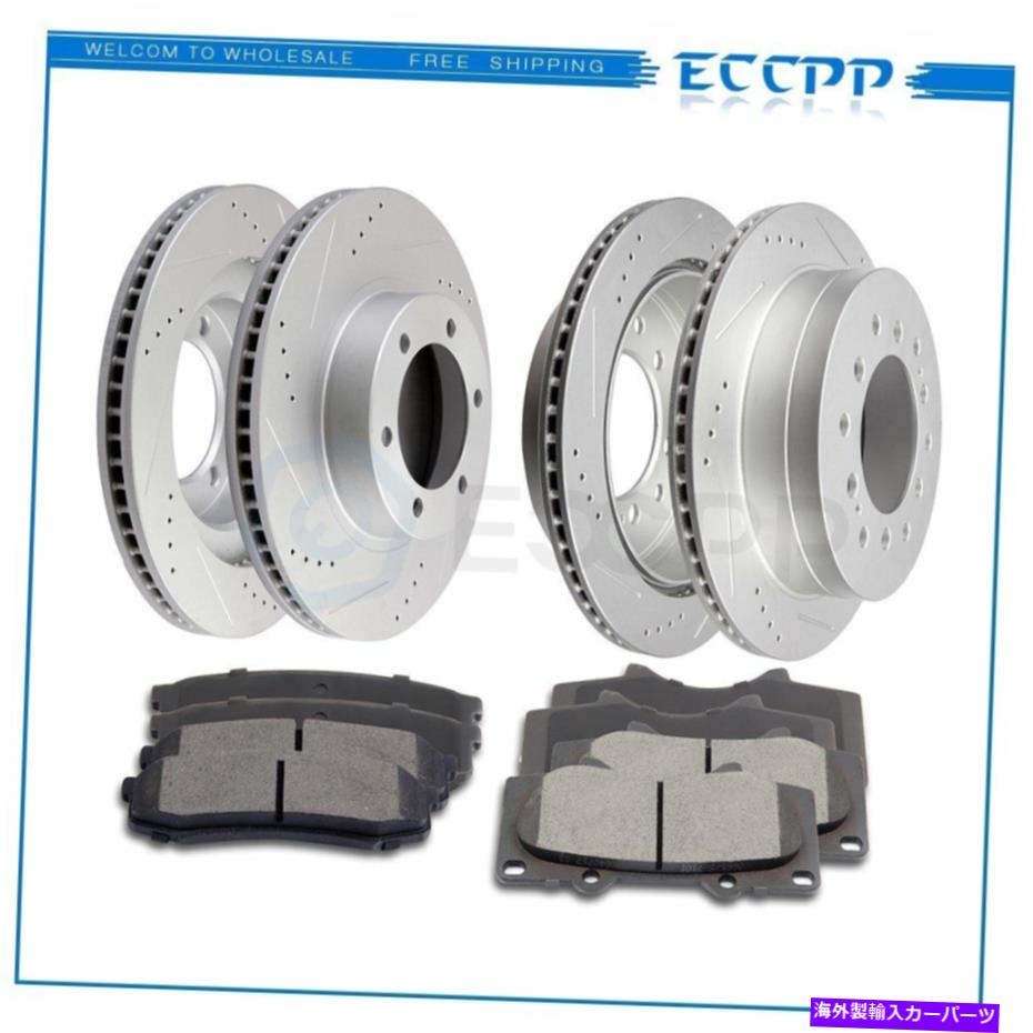 brake disc rotor 2003年のセラミックブレーキパッドとローターフロントリアレクサスGX470トヨタ4ランナー Ceramic Brake Pads And Rotors Front Rear For 2003 Lexus GX470 Toyota 4Runner【並行輸入品】