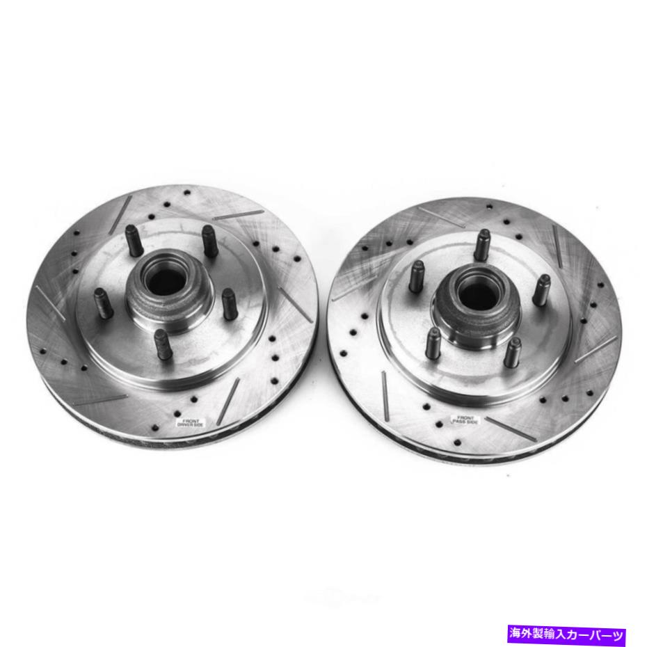 brake disc rotor ディスクブレーキローターセットフロントドリルとスロット付きブレーキローターペアフロントパワーストップ Disc Brake Rotor Set-Front Drilled and Slotted Brake Rotor Pair Front Power Stop【並行輸入品】