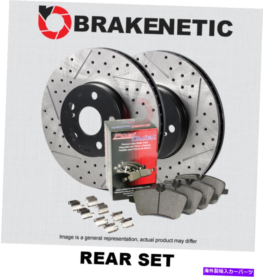 brake disc rotor リアブラケネティックプレミアムドリルスロットスロットブレーキローター + POSIセラミックパッドBPK96142 REAR BRAKENETIC PREMIUM Drill Slot Brake Rotors + POSI Ceramic Pads BPK96142【並行輸入品】