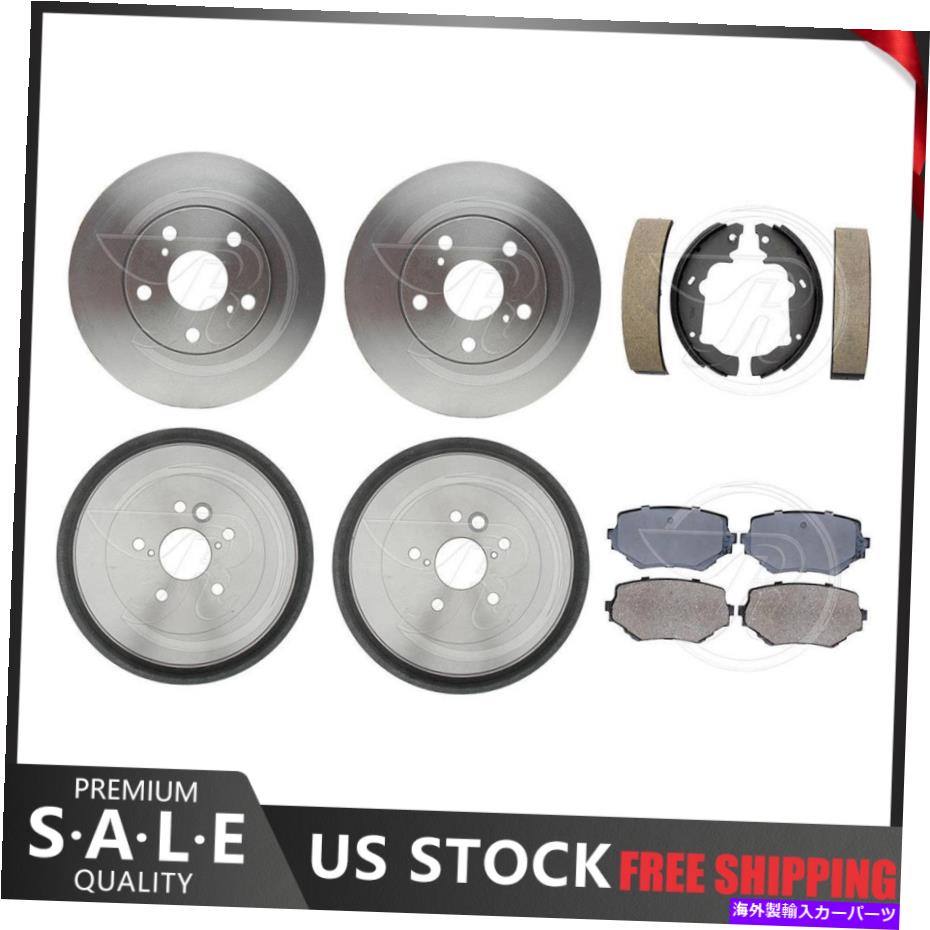 brake disc rotor 1998年から2003年のトヨタシエナセラミックパッド＆ブレーキローター +ブレーキドラム＆シューズ Fits 1998-2003 Toyota Sienna Ceramic Pads & Brake Rotors + Brake Drums & Shoes【並行輸入品】