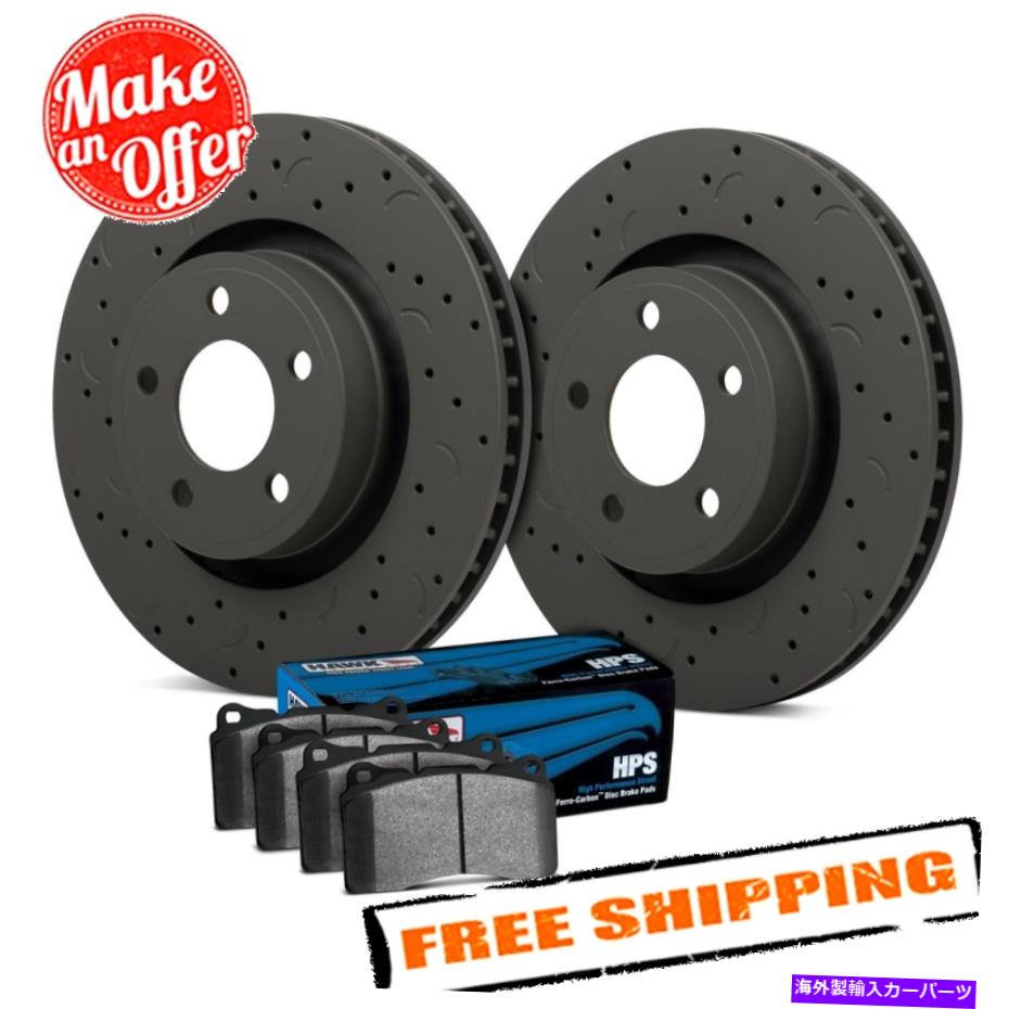 brake disc rotor Hawk Talon HPSドリル＆スロット付きフロントブレーキキット11-14スバルインプレッサ Hawk Talon HPS Drilled & Slotted Front Brake Kit for 11-14 Subaru Impreza【並行輸入品】