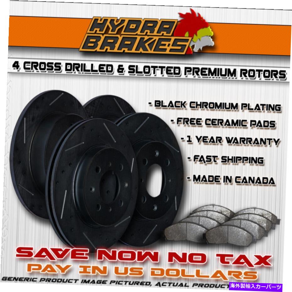 brake disc rotor 2006 2007ダッジ充電器RTドリルスロットブレーキローターセラミックブルク FITS 2006 2007 DODGE CHARGER RT Drill Slot Brake Rotors CERAMIC BLK【並行輸入品】