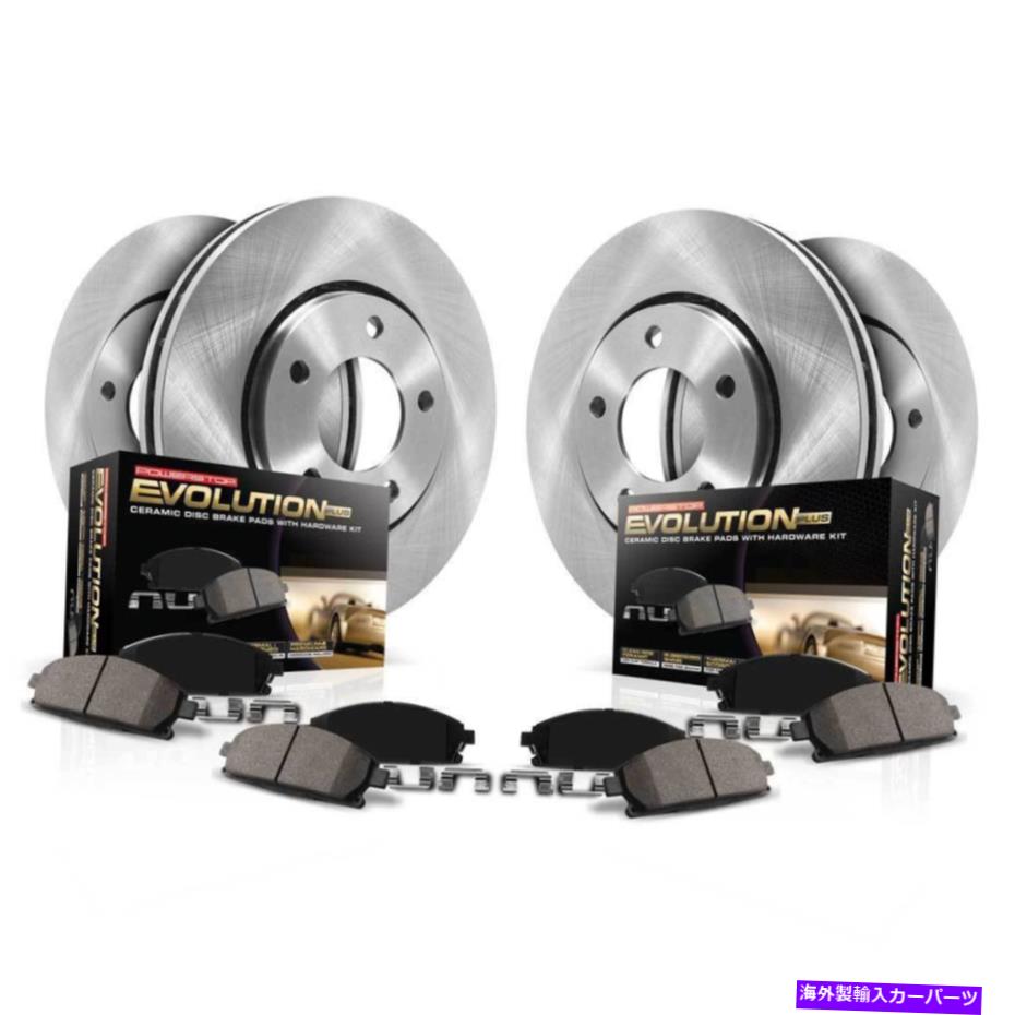 brake disc rotor KOE5566 PowerStop 4-Wheelセットブレーキディスクとパッドキットの前後のキットキャリバー KOE5566 Powerstop 4-Wheel Set Brake Disc and Pad Kits Front & Rear for Caliber【並行輸入品】