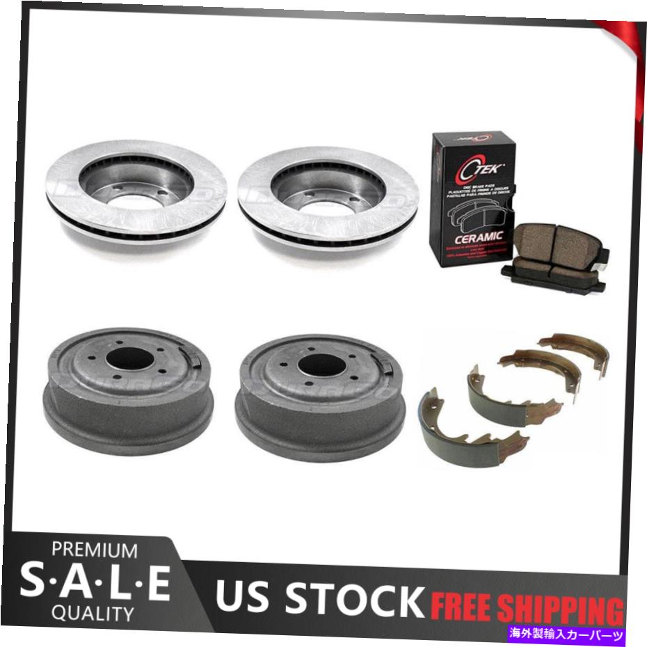 brake disc rotor フィット1994-1996フォードブロンコブレーキローターとセラミックパッド +ブレーキドラム＆シューズ Fits 1994-1996 Ford Bronco Brake Rotors & Ceramic Pads + Brake Drums & Shoes【並行輸入品】