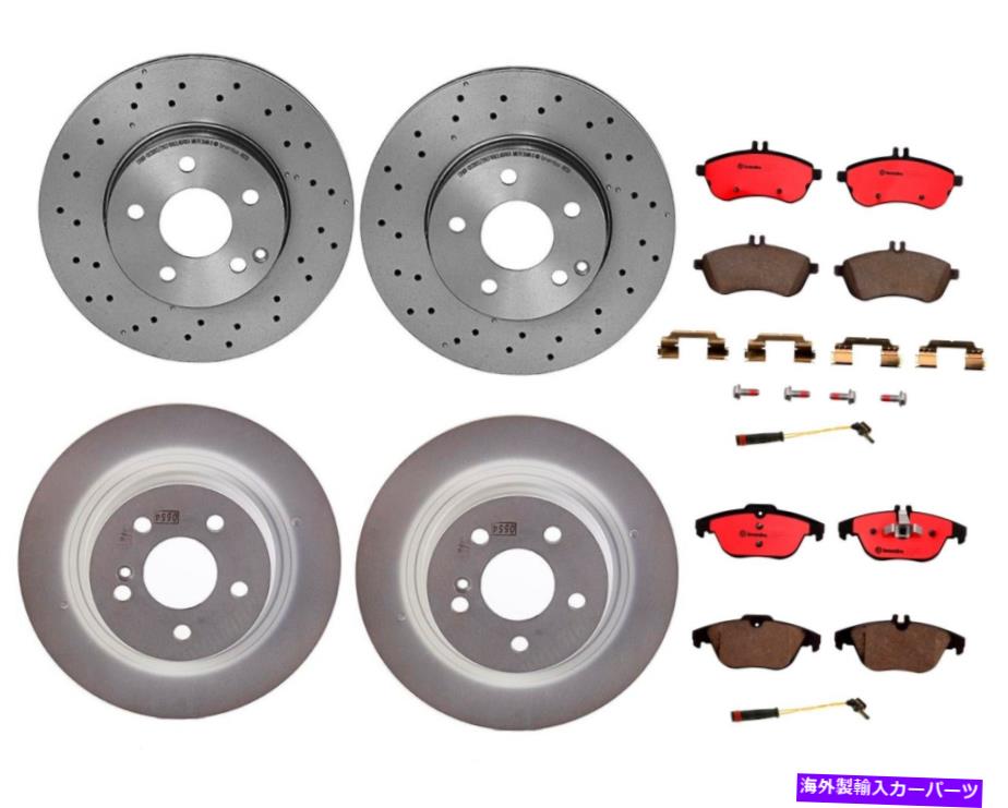brake disc rotor ブレンボフロントリアブレーキキットディスクローターMB W204 C300スポーツPKG用セラミックパッド Brembo Front Rear Brake Kit Disc Rotors Ceramic Pads For MB W204 C300 Sport Pkg【並行輸入品】
