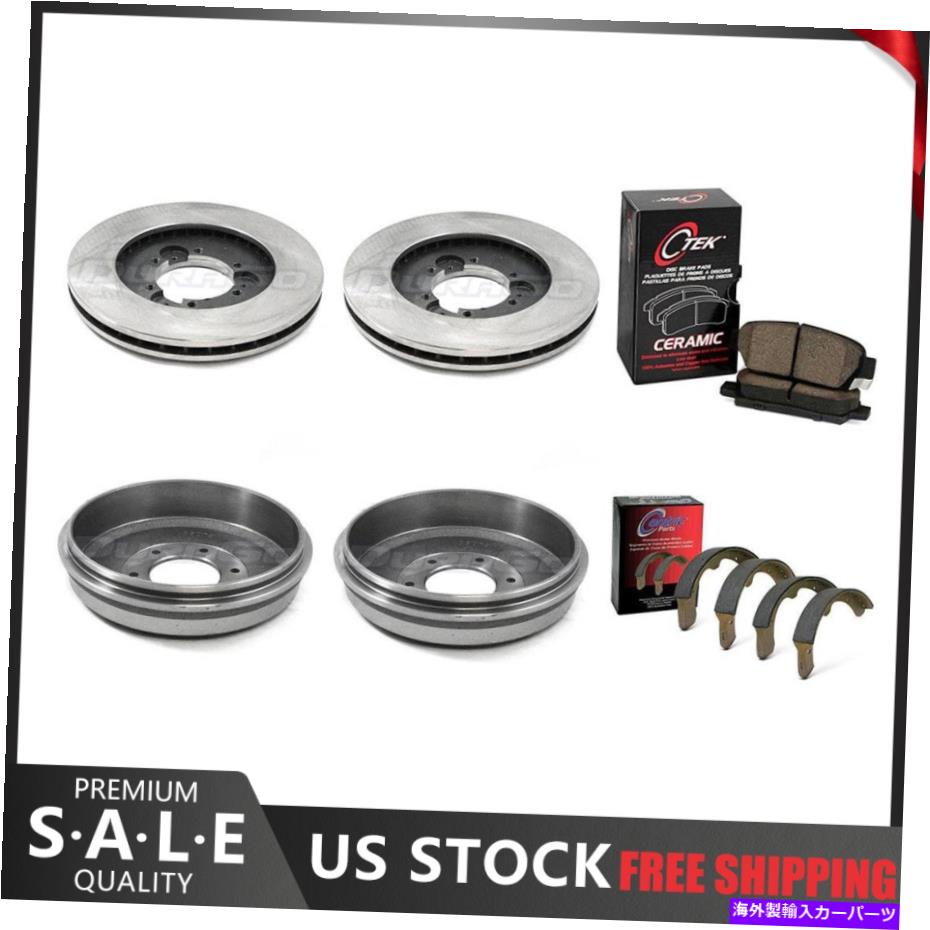 brake disc rotor 1998-1999ホンダパスポートブレーキローターとセラミックパッド +ブレーキドラム＆シューズ Fits 1998-1999 Honda Passport Brake Rotors & Ceramic Pads + Brake Drums & Shoes【並行輸入品】