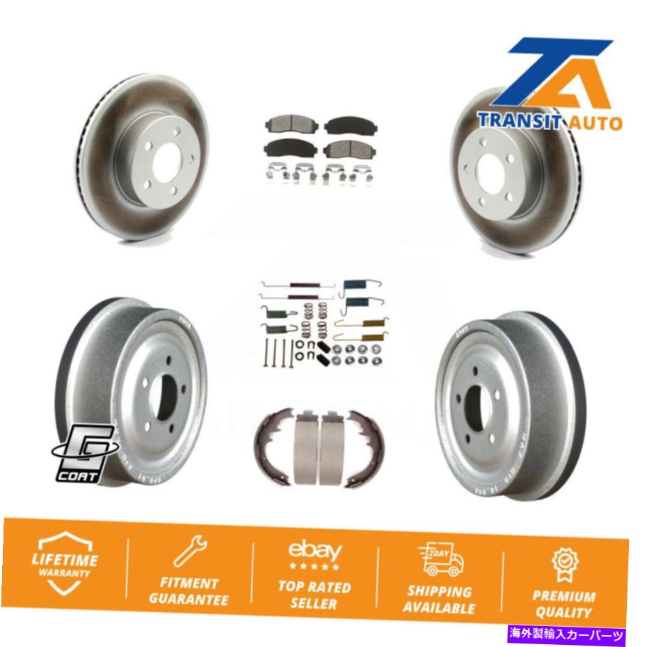 brake disc rotor フォードレンジャー用のフロントリアコーティングブレーキローターセミメタリックパッド＆ドラムキット（7PC） Front Rear Coated Brake Rotor Semi-Metallic Pad & Drum Kit (7Pc) For Ford Ranger【並行輸入品】