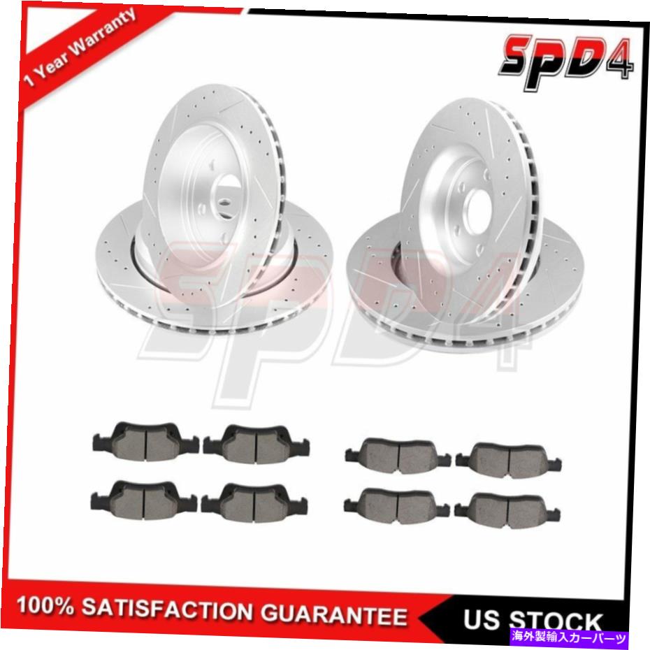 brake disc rotor F+Rドリルドディスクブレーキロータードッジデュランゴ2011-2012用セラミックパッド F+R Drilled Soltted Discs Brake Rotors Ceramic Pads For Dodge Durango 2011-2012【並行輸入品】