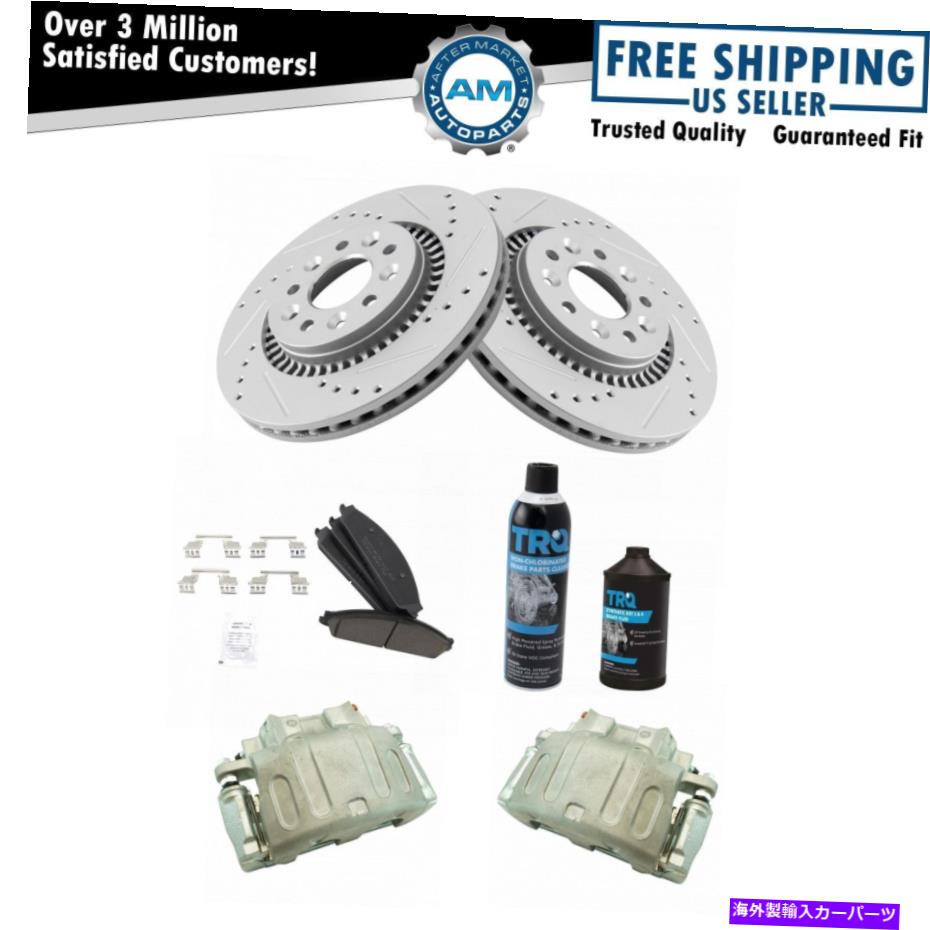 brake disc rotor ブレーキキャリパーセラミックパッドとパフォーマンスローターフロントキットw/ford for ford Brake Caliper Ceramic Pad & Performance Rotor Front Kit w/Fluids for Ford【並行輸入品】