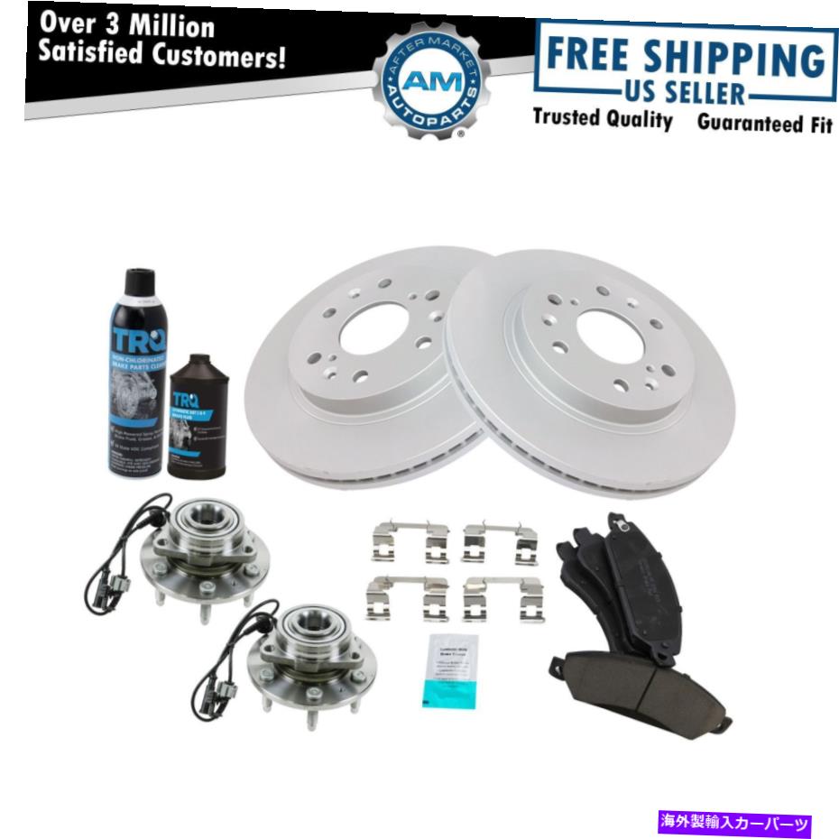 brake disc rotor シボレーGMC用のフロントセラミックブレーキパッドコーティングローターとハブキット付きフルード付きハブキット Front Ceramic Brake Pad Coated Rotor & Hub Kit w/Fluids for Chevy GMC【並行輸入品】