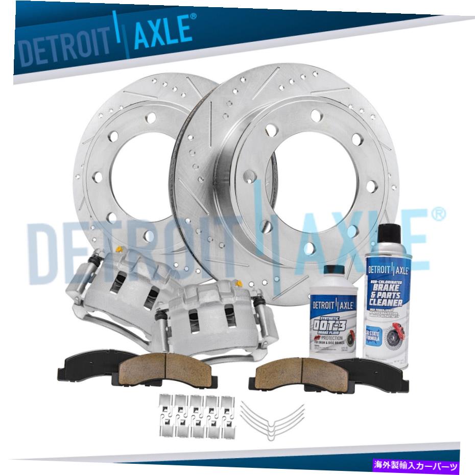 brake disc rotor 1999-04 F-250 SD 4WD用の331mmフロントドリルローターとブレーキキャリパーブレーキパッド 331mm Front Drilled Rotors & Brake Calipers Brake Pads for 1999-04 F-250 SD 4WD【並行輸入品】