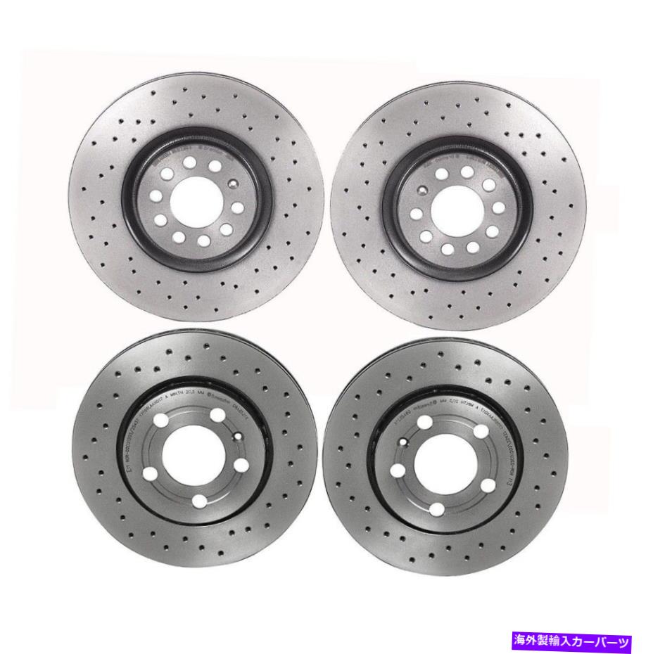 brake disc rotor Brembo XtraフロントリアXドリルドブレーキディスクローターキットTT Quatro Golf Jetta用 Brembo Xtra Front Rear X-Drilled Brake Disc Rotors Kit For TT Quatro Golf Jetta【並行輸入品】