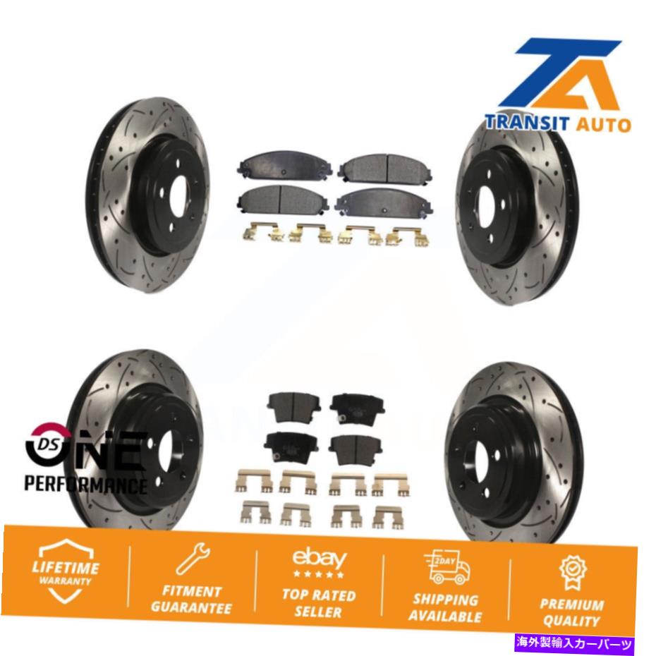 brake disc rotor フロントリアコーティングドリルスロットスロットディスクブレーキロータードッジ充電器用セラミックパッドキット Front Rear Coated Drill Slot Disc Brake Rotors Ceramic Pad Kit For Dodge Charger【並行輸入品】