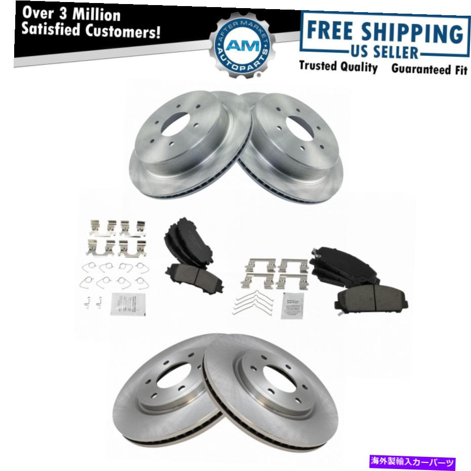 brake disc rotor フロントおよびリアセラミックブレーキパッドとローターに適合する2017-2019日産タイタン Front and Rear Ceramic Brake Pads & Rotors Fits 2017-2019 Nissan Titan【並行輸入品】