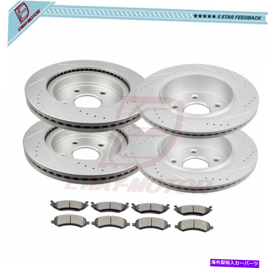 brake disc rotor クライスラーアスペンダッジラム1500セラミックブレーキパッドとローターフロントリア For Chrysler Aspen Dodge Ram 1500 Ceramic Brake Pads And Rotors Front Rear【並行輸入品】